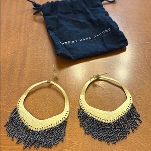 Marc by Marc Jacobs Gold and Black Chain Earrings